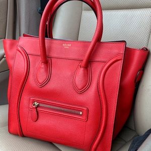 (SOLD) Celine Pebbled Leather Mini Luggage Tote
